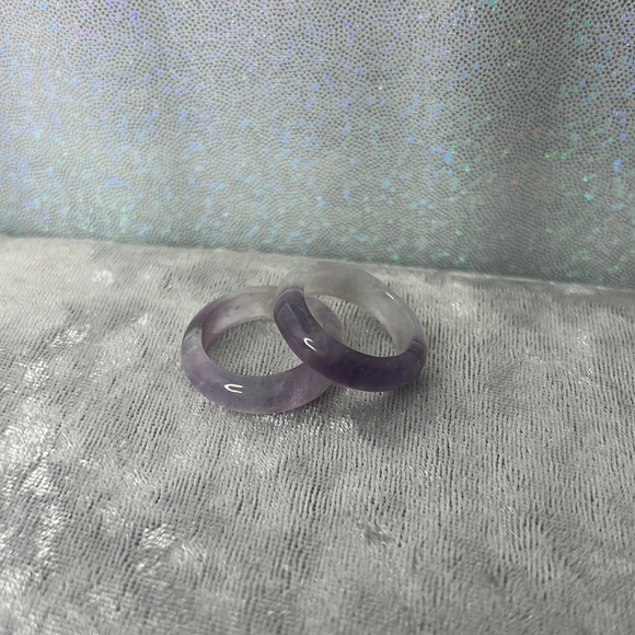 Amethyst rings crystal healing purple geodes natural rocks ring bands π - Picture 5 of 17